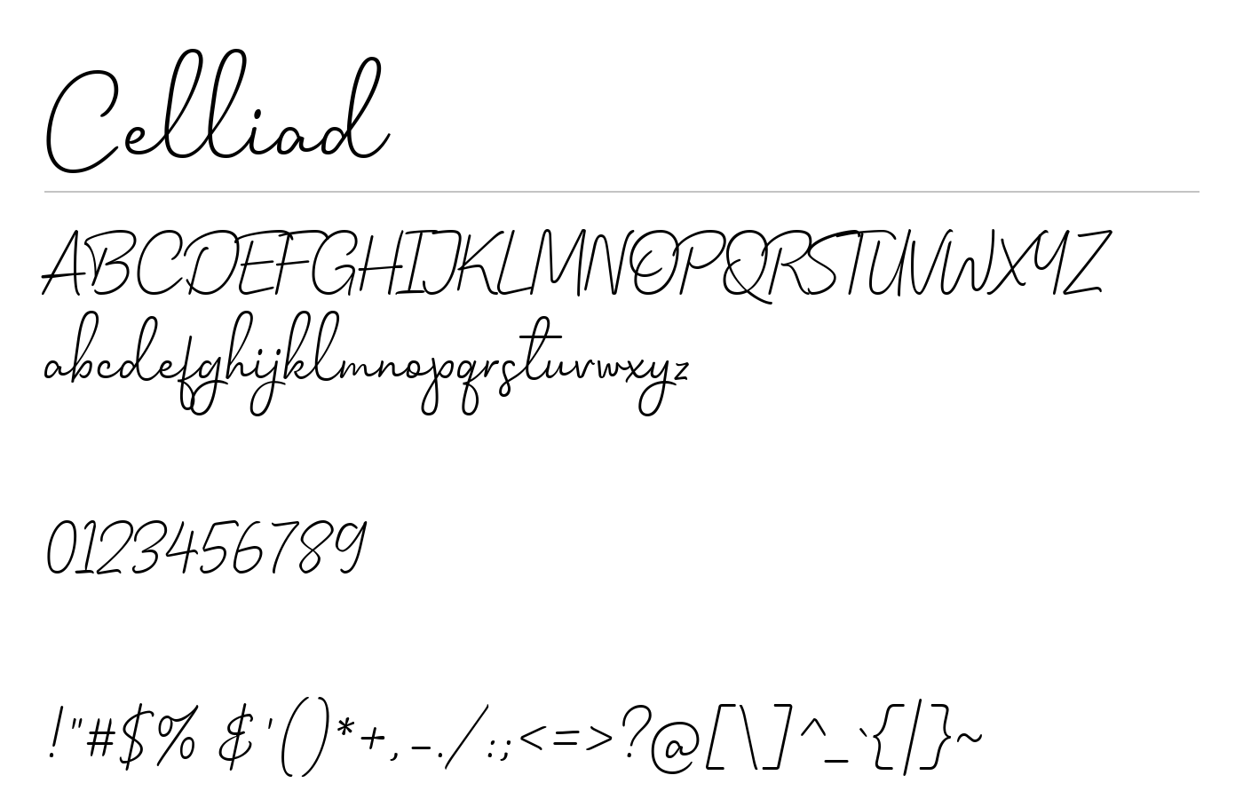 Celliad Font preview