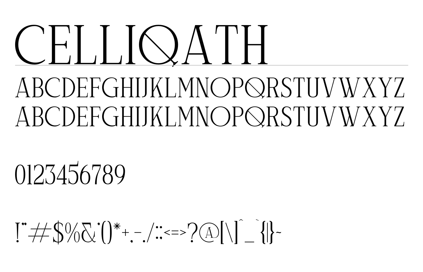 Celliqath Font preview