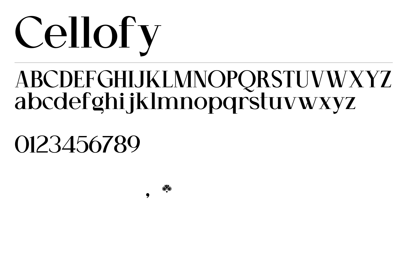 Cellofy Font preview