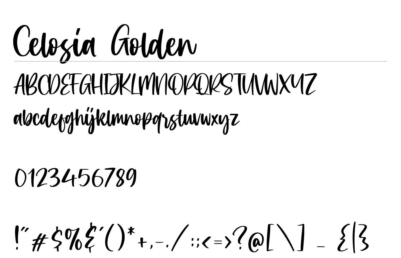 Celosia Golden Font preview