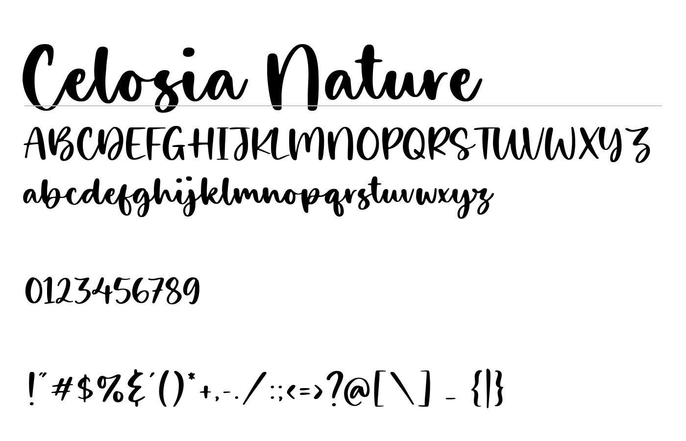 Celosia Nature Font preview