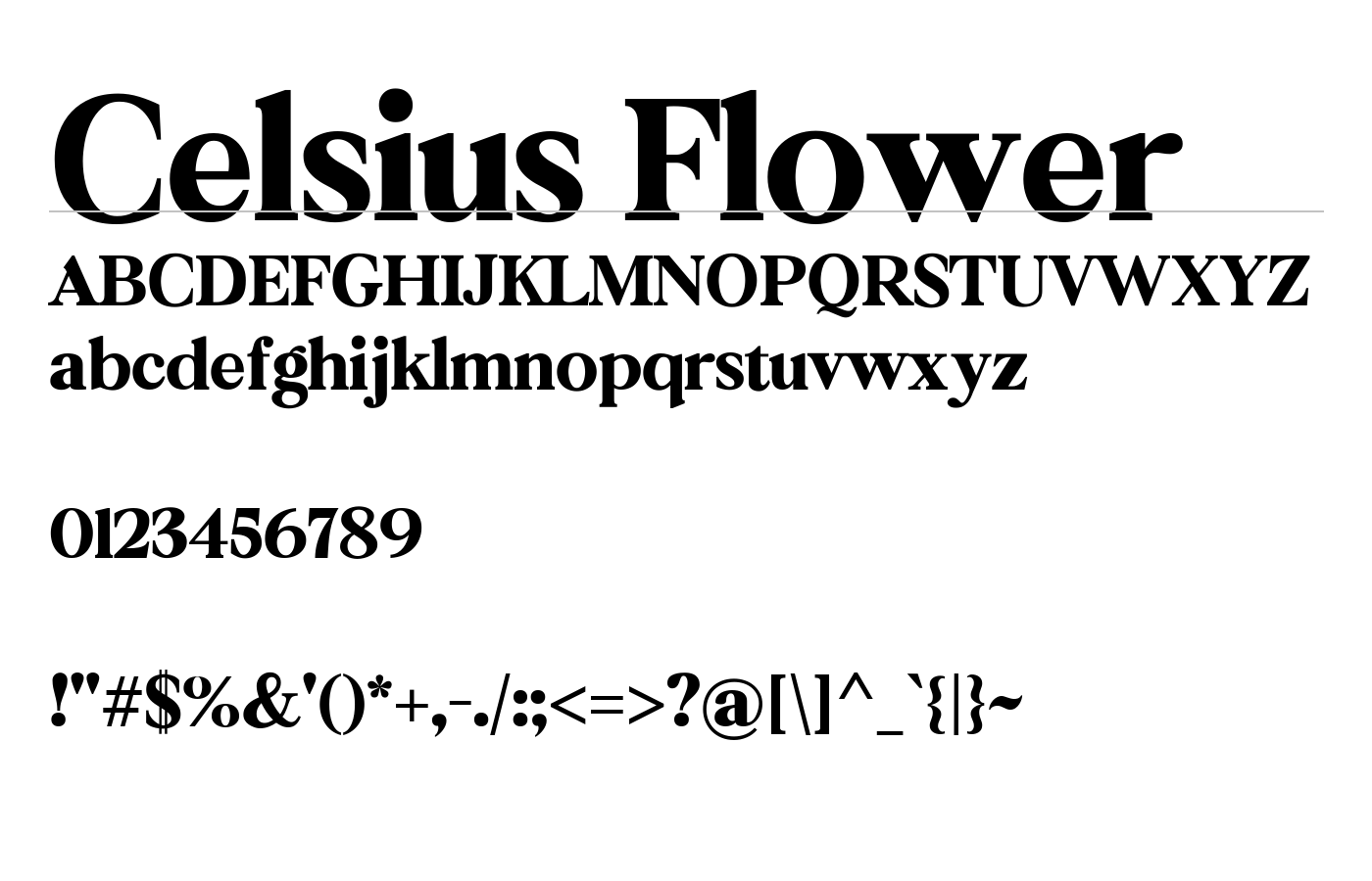 Celsius Flower Font preview