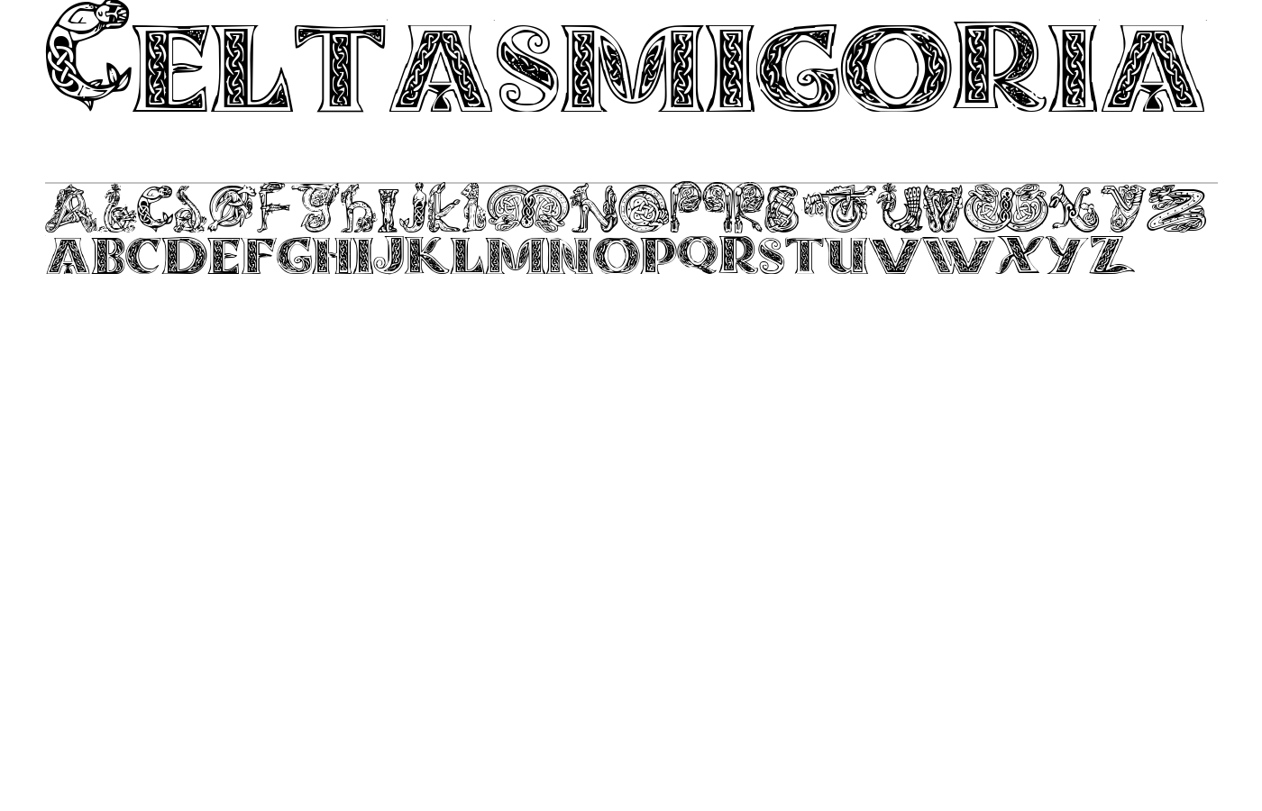 Celtasmigoria Font preview