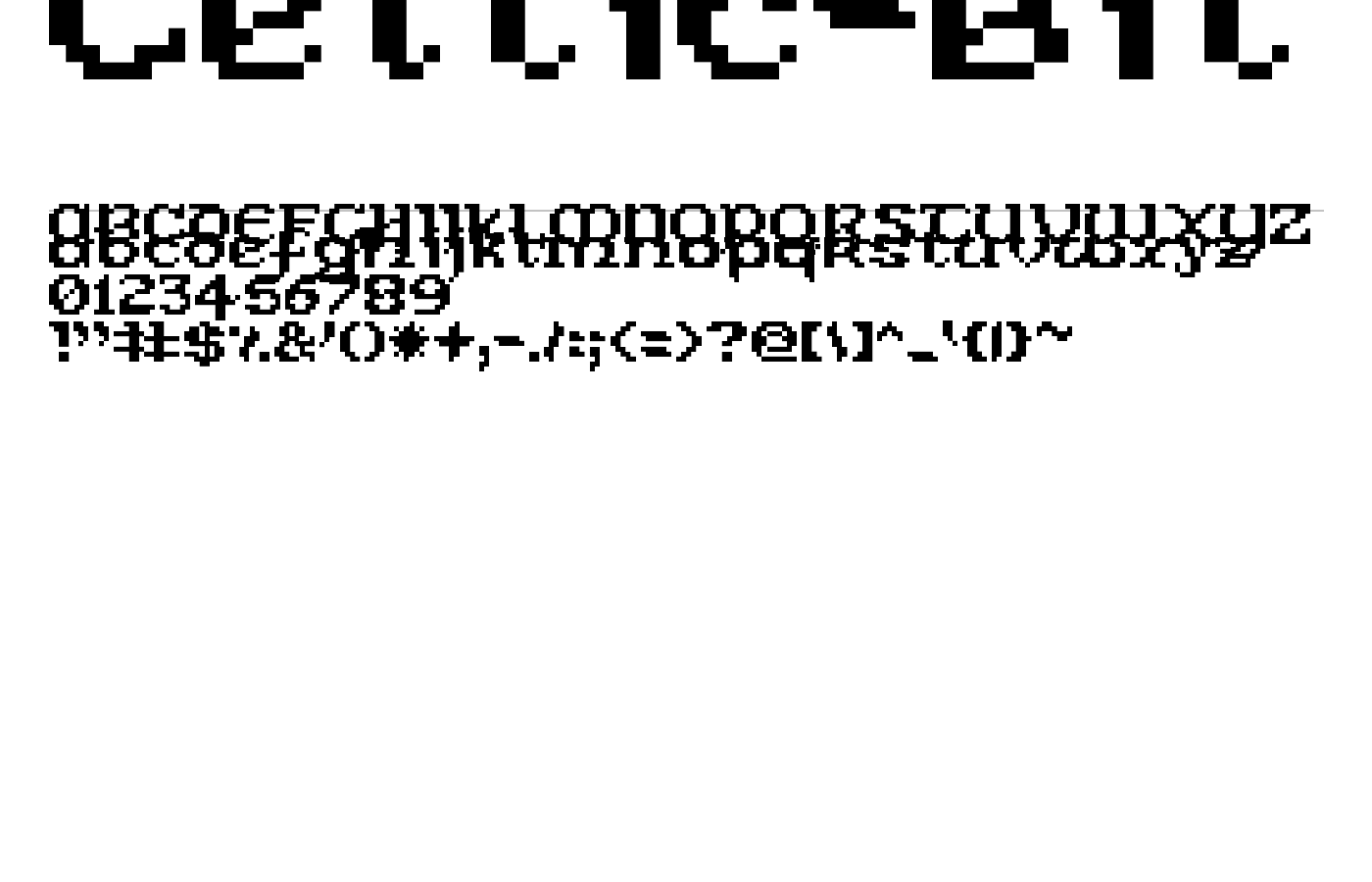 Celtic-Bit Font preview