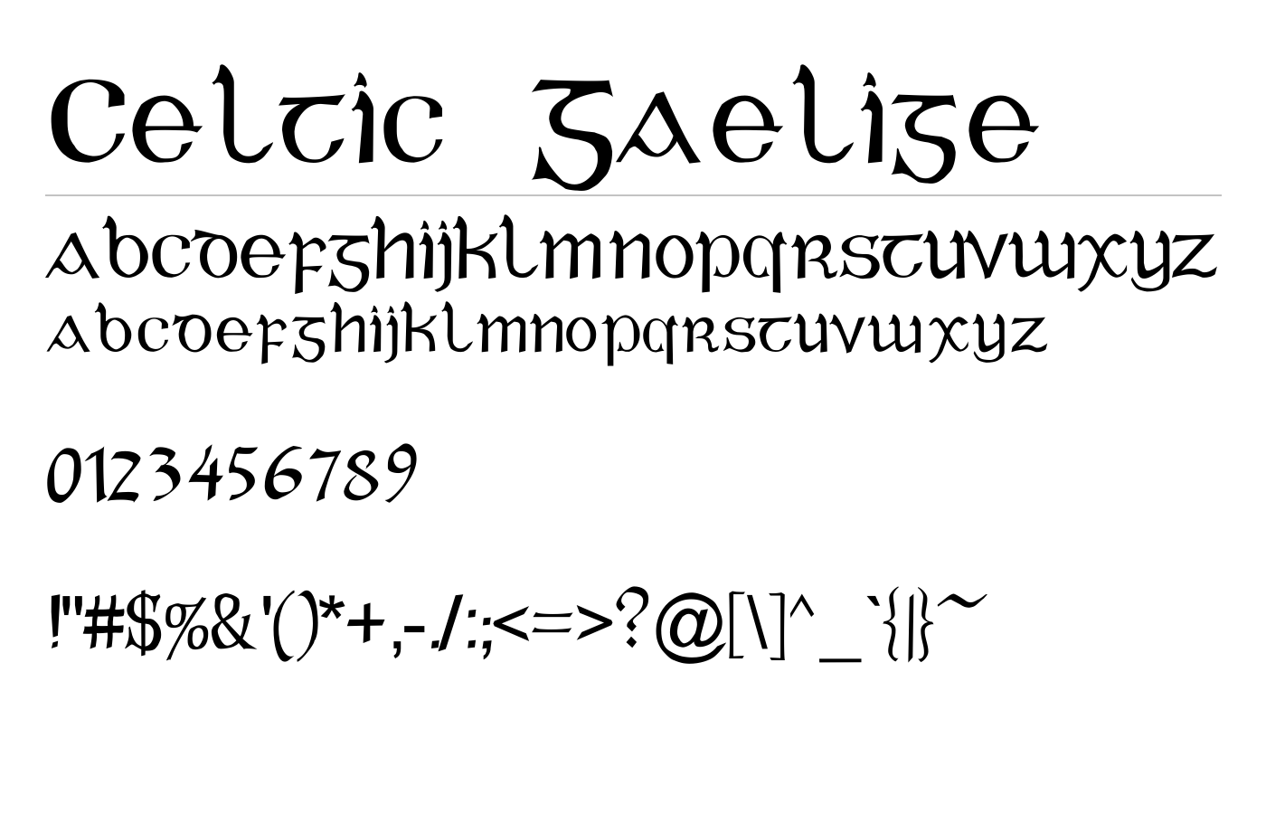 Celtic Gaelige Font preview