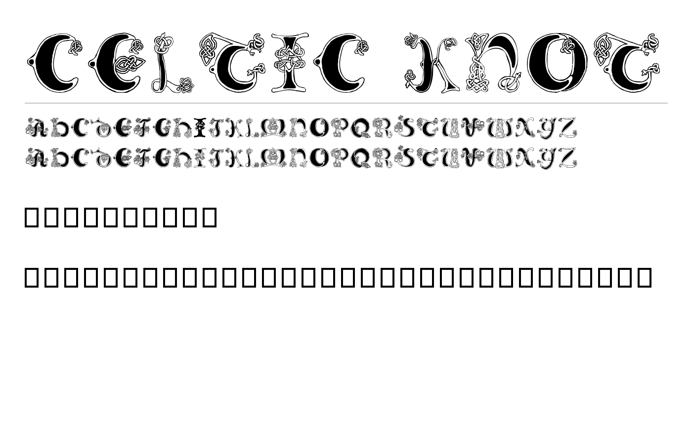 Celtic Knot Font preview