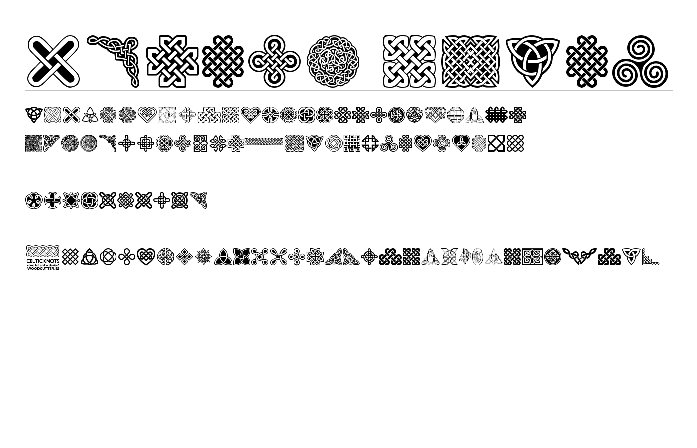 Celtic Knots Font preview