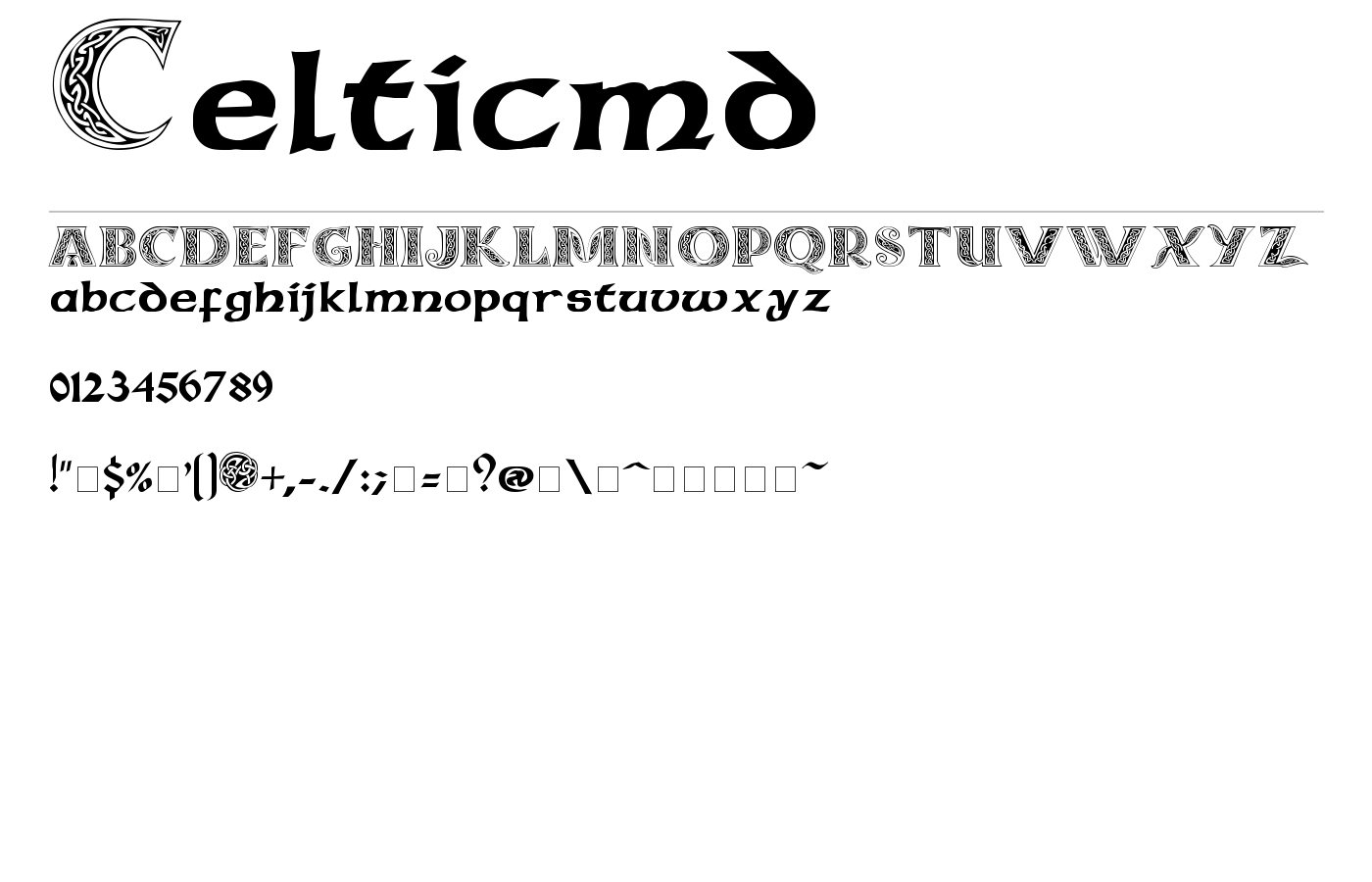 Celticmd Font preview