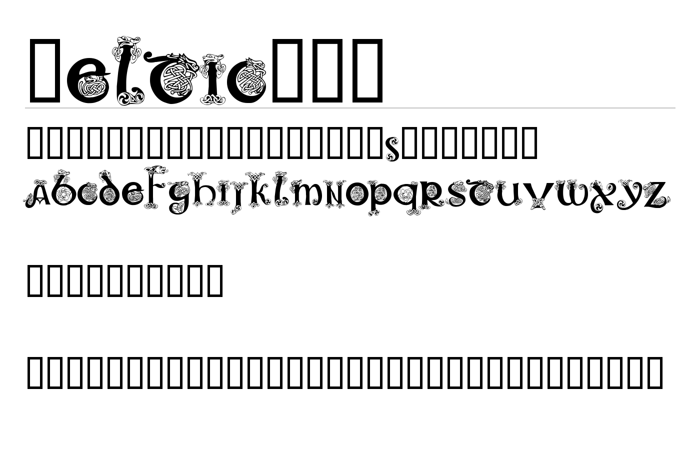 Celtic101 Font preview