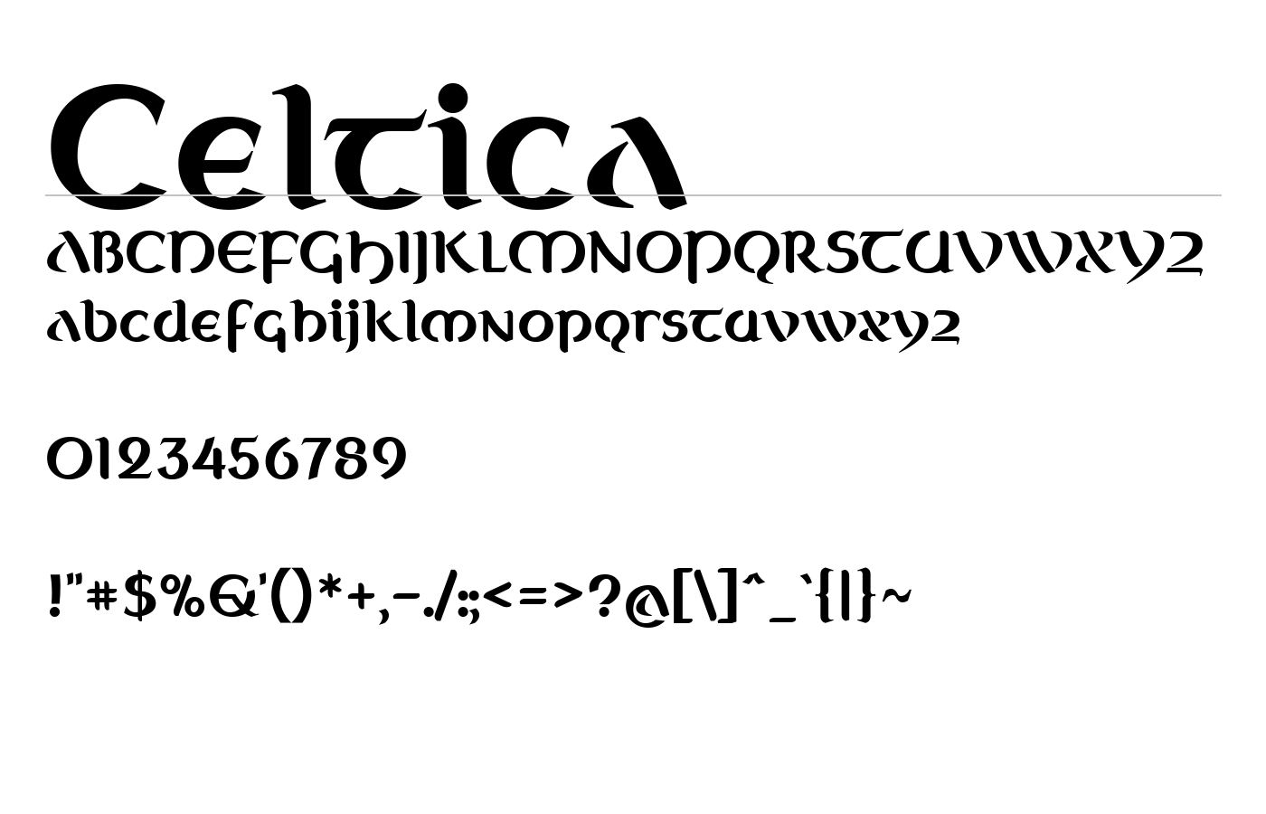 Celtica Font preview