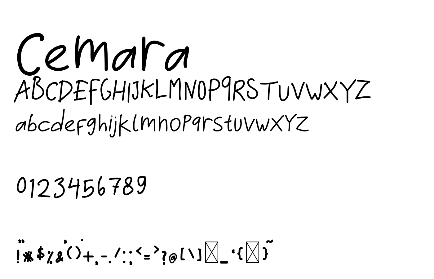 Cemara Font preview