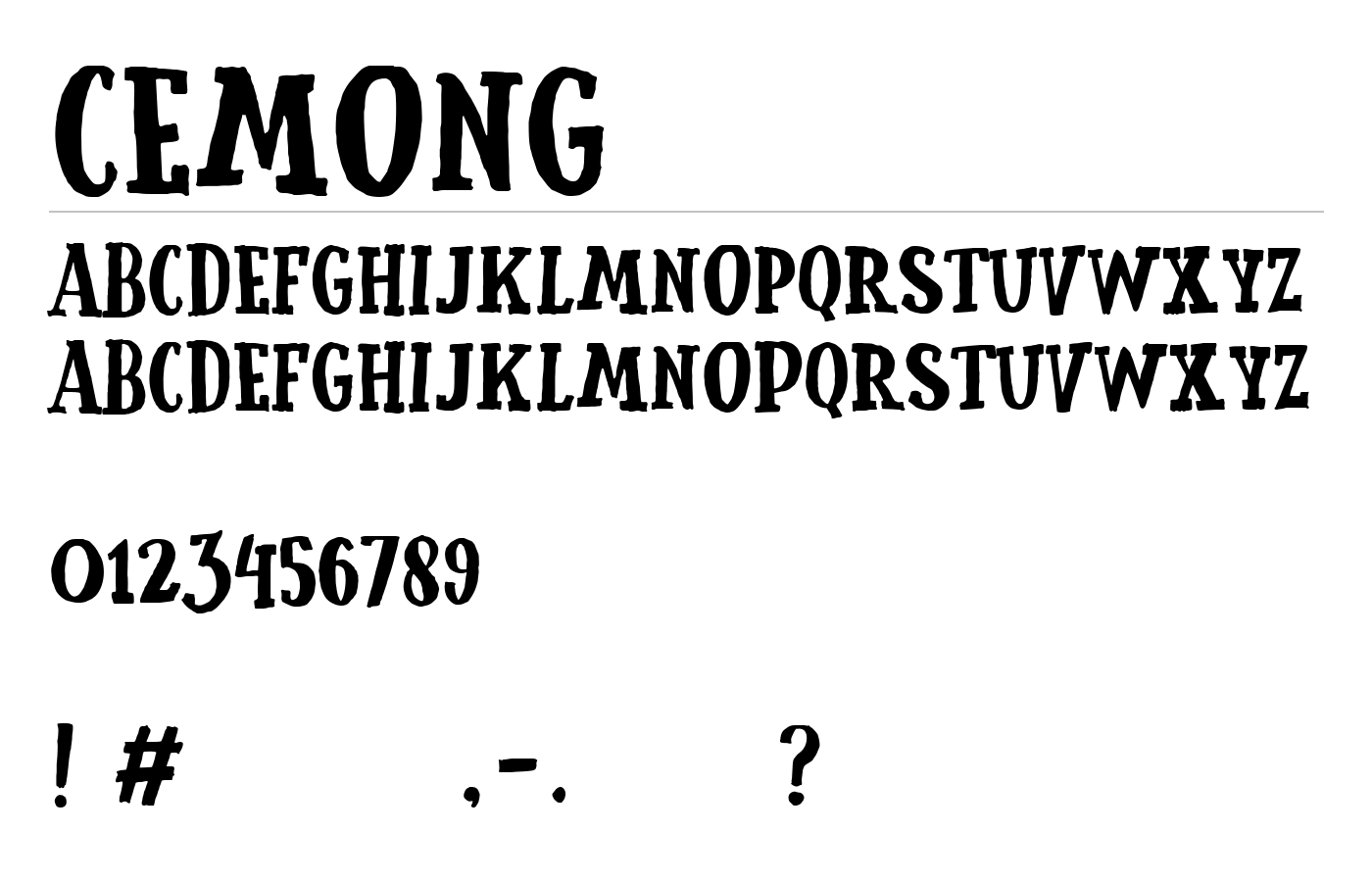 Cemong Font preview