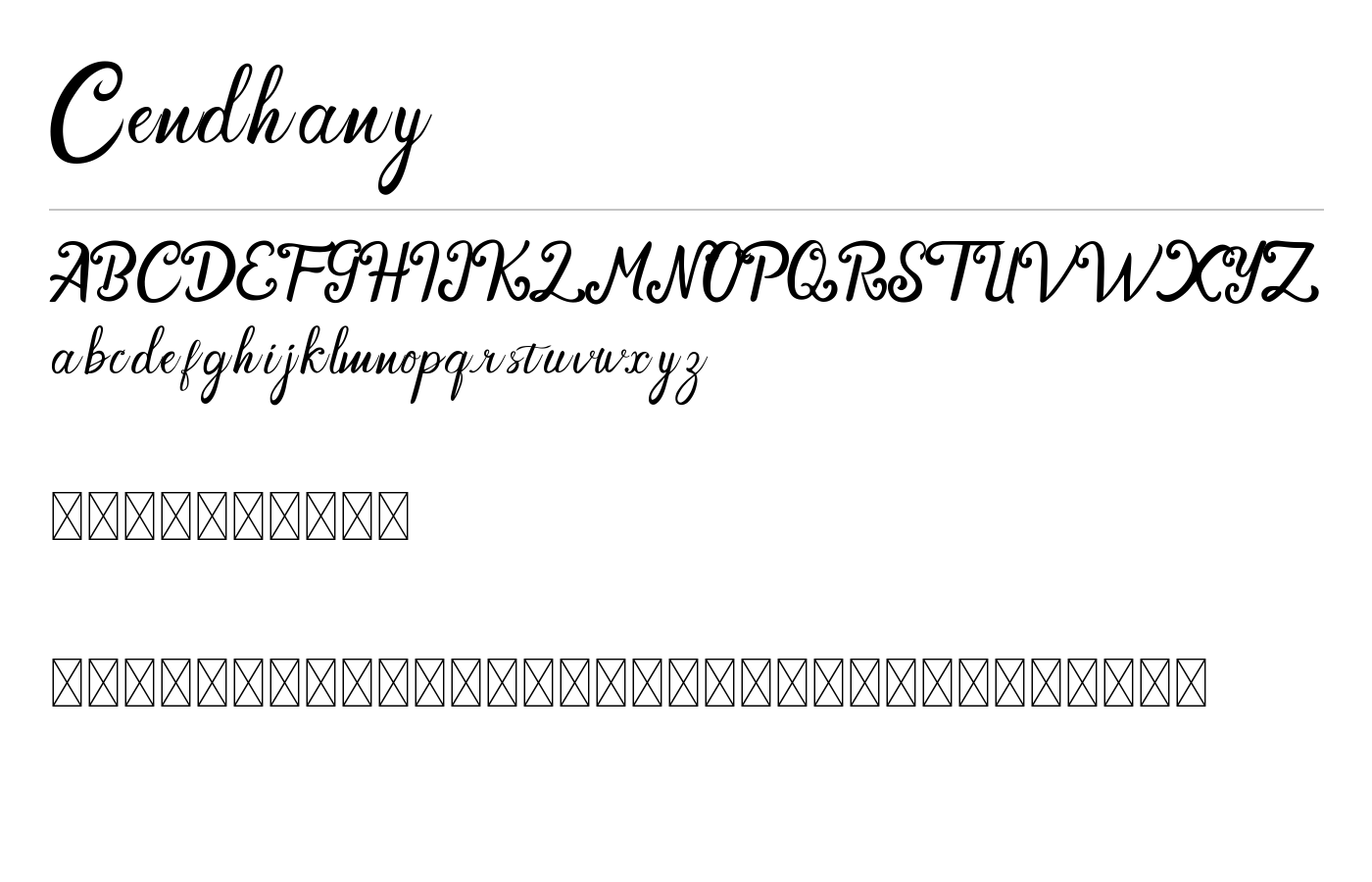 Cendhany Font preview