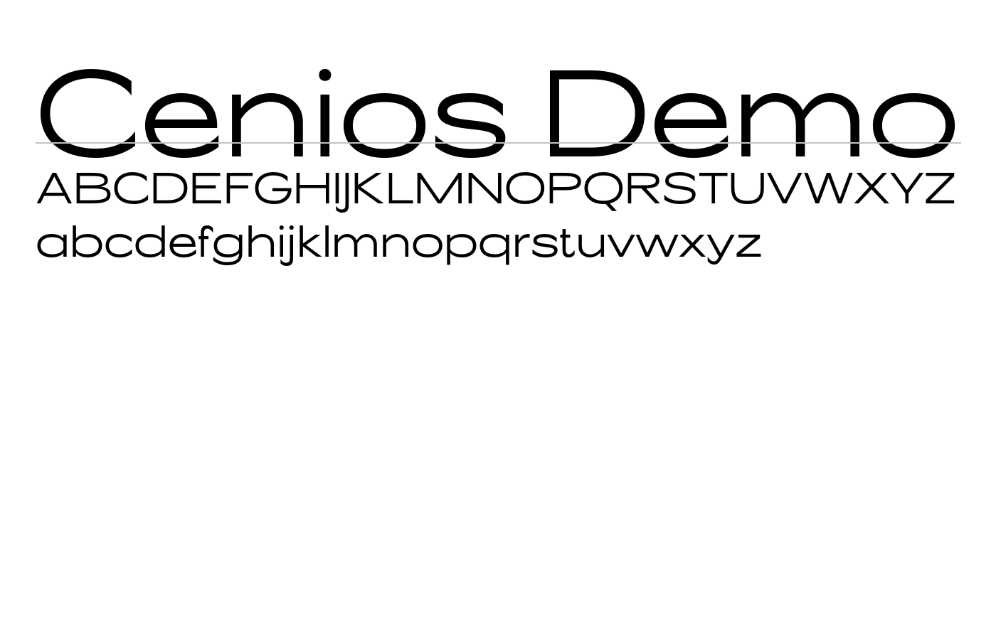 Cenios Demo Font preview