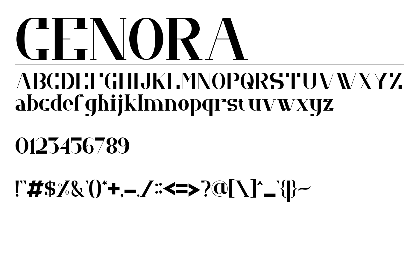 CENORA Font preview