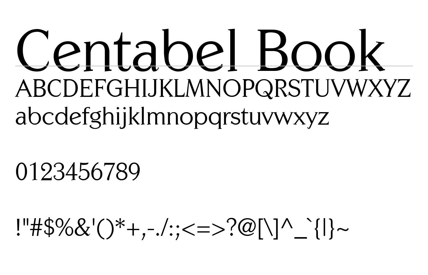 Centabel Book Font preview
