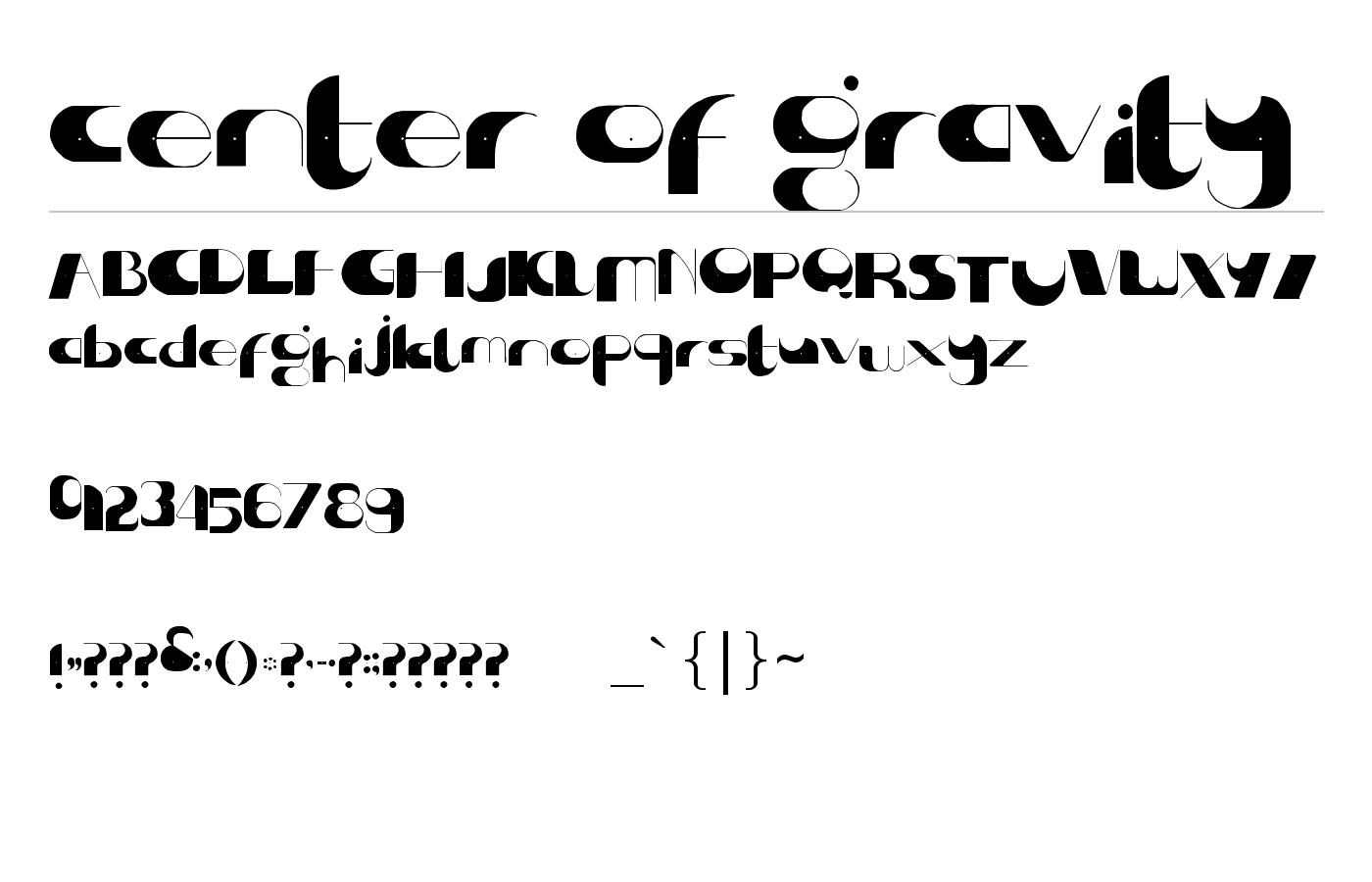 Center of Gravity Font preview