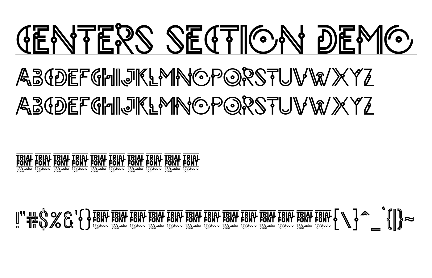 CENTERS SECTION DEMO Font preview
