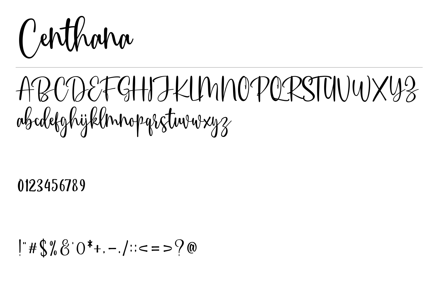 Centhana Font preview