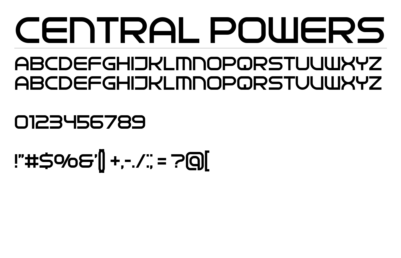 Central Powers Font preview
