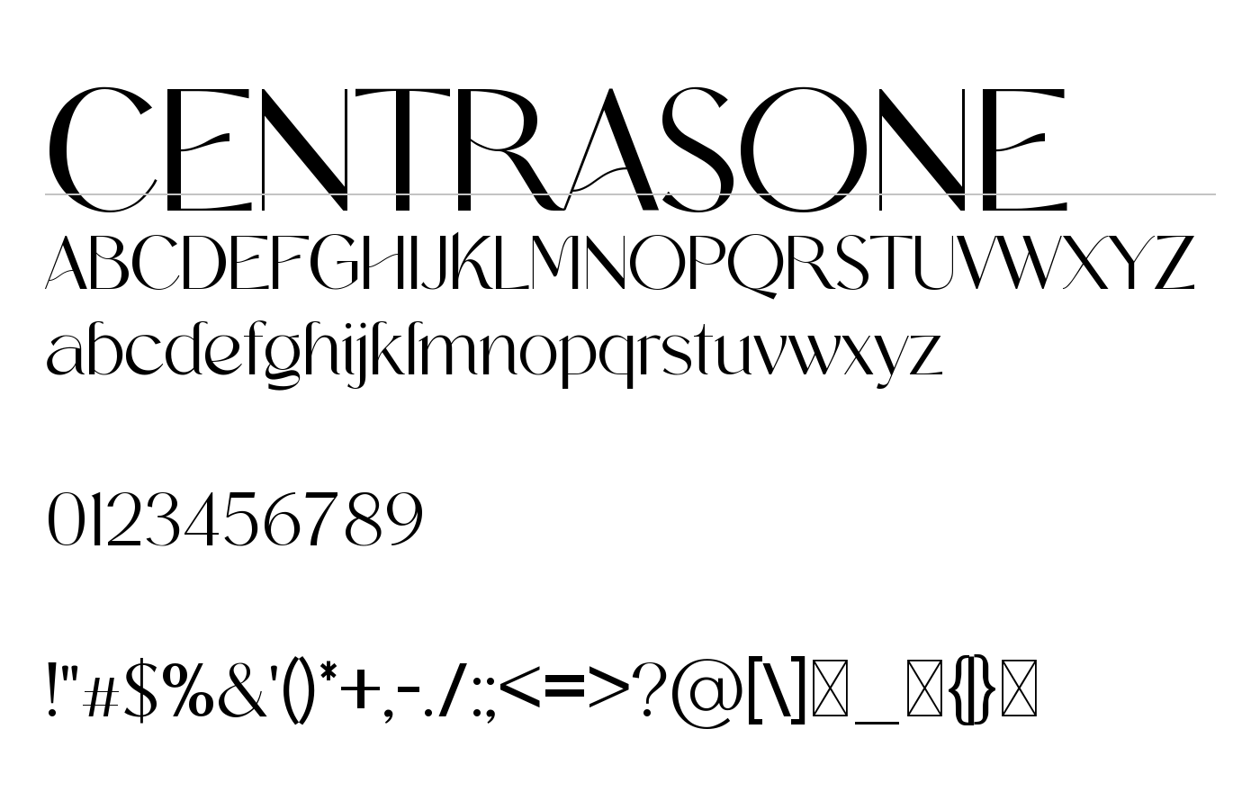 CENTRASONE Font preview