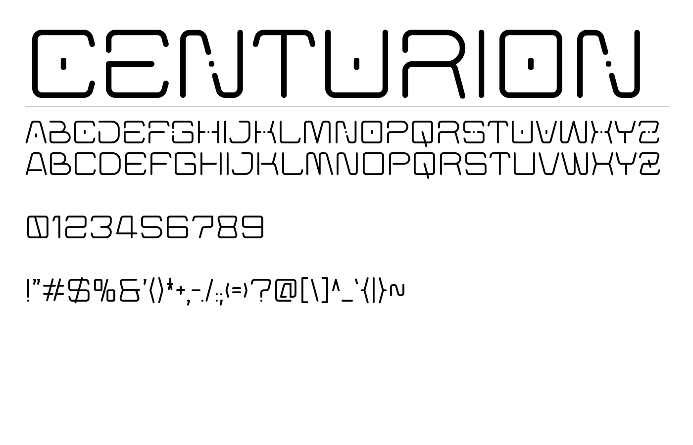 CENTURION Font preview
