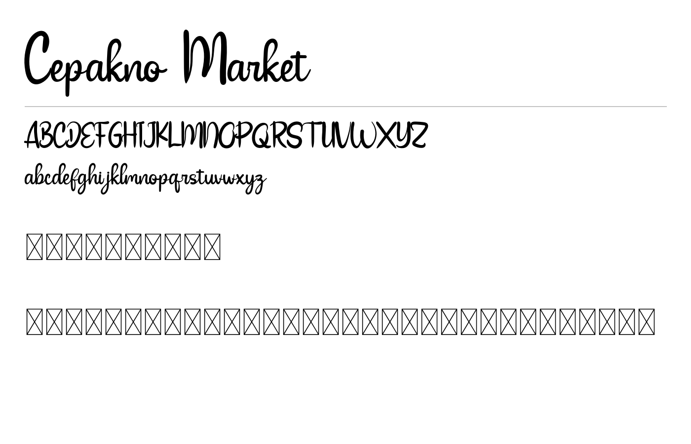 Cepakno Market Font preview
