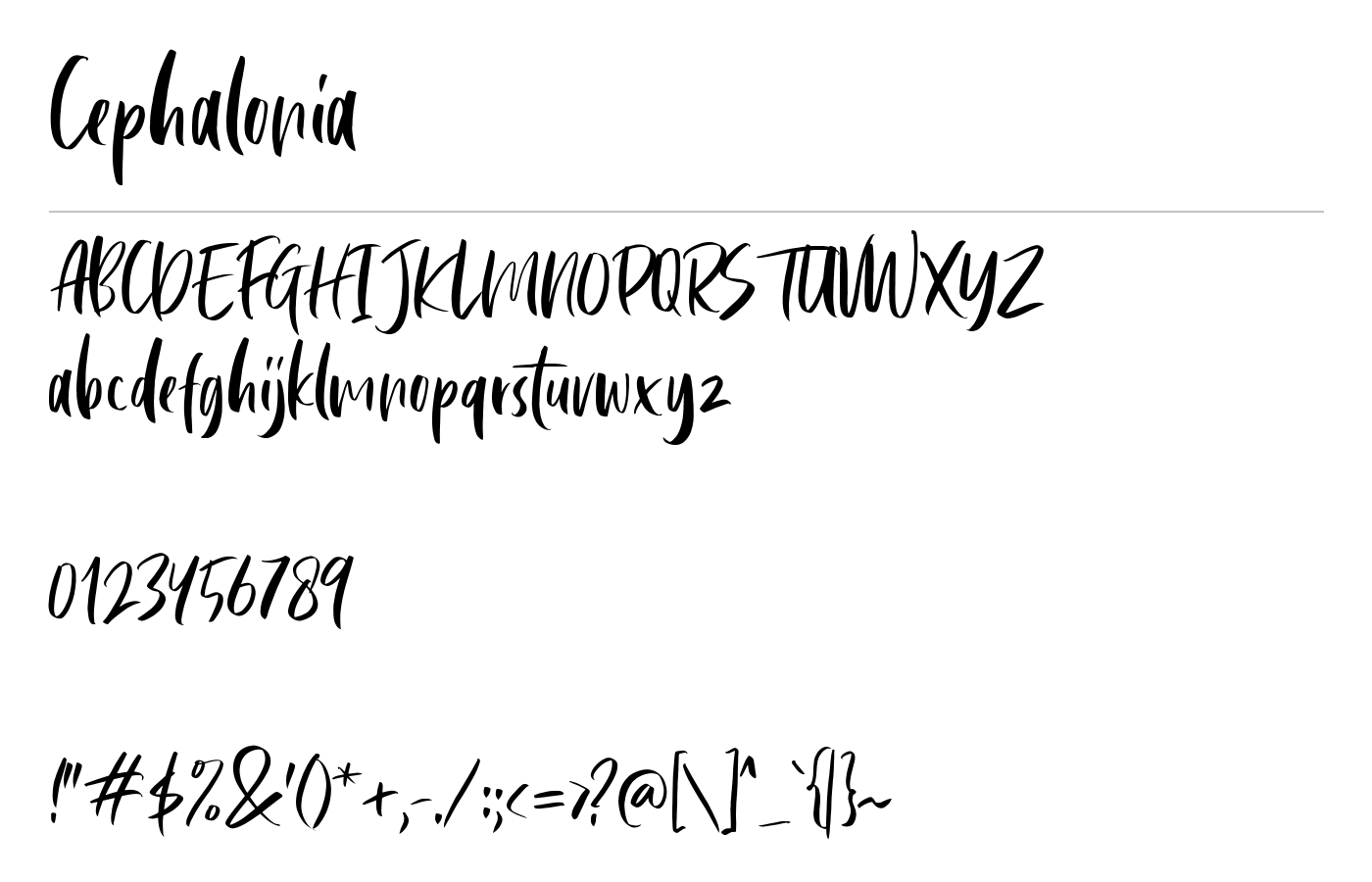 Cephalonia Handlettering Font preview