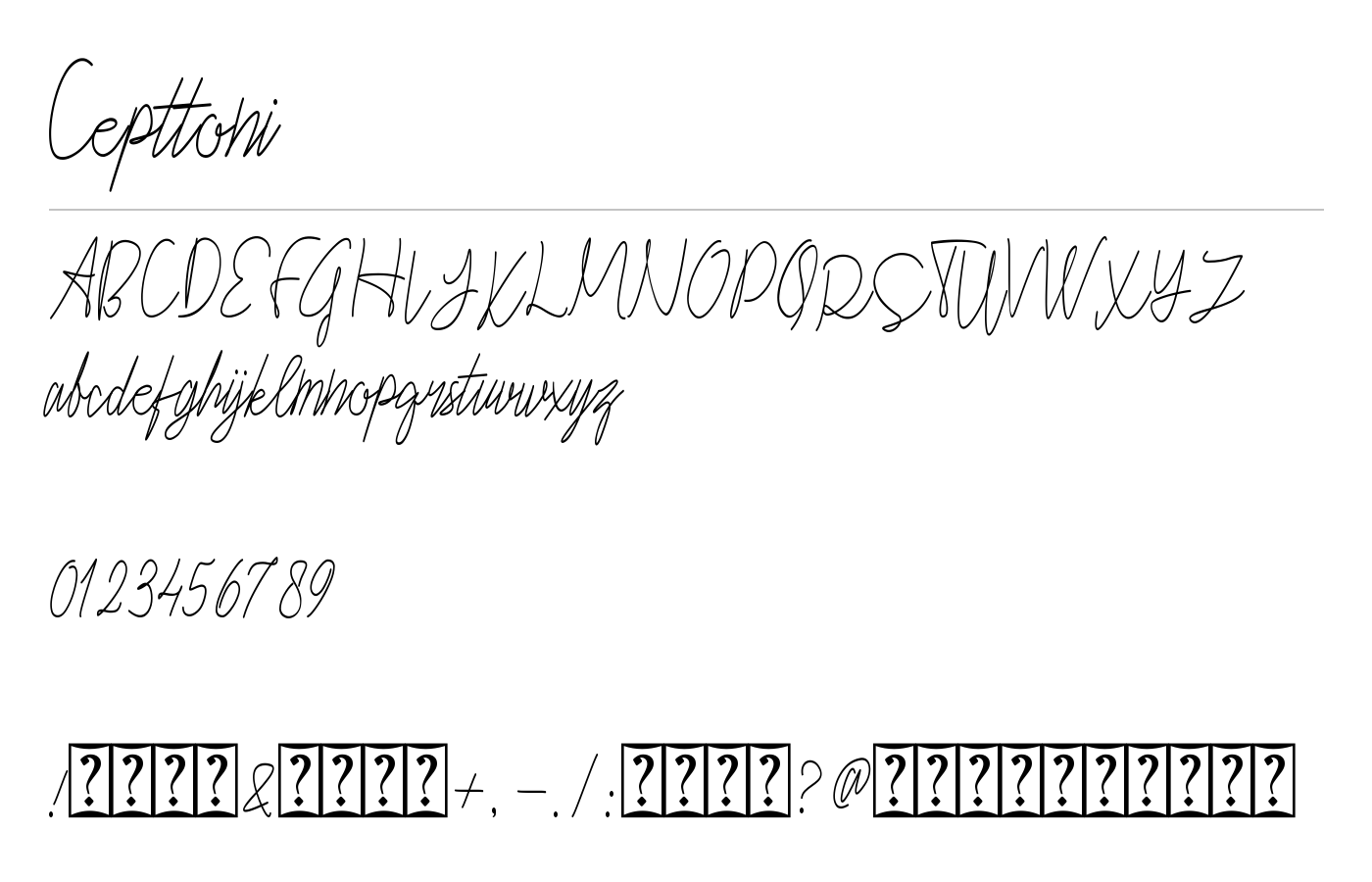 Cepttoni Font preview