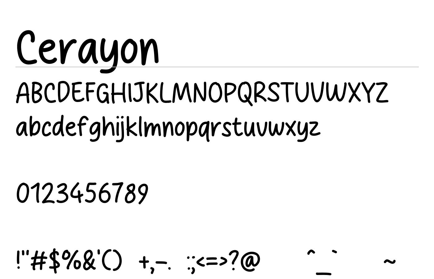 Cerayon Font preview