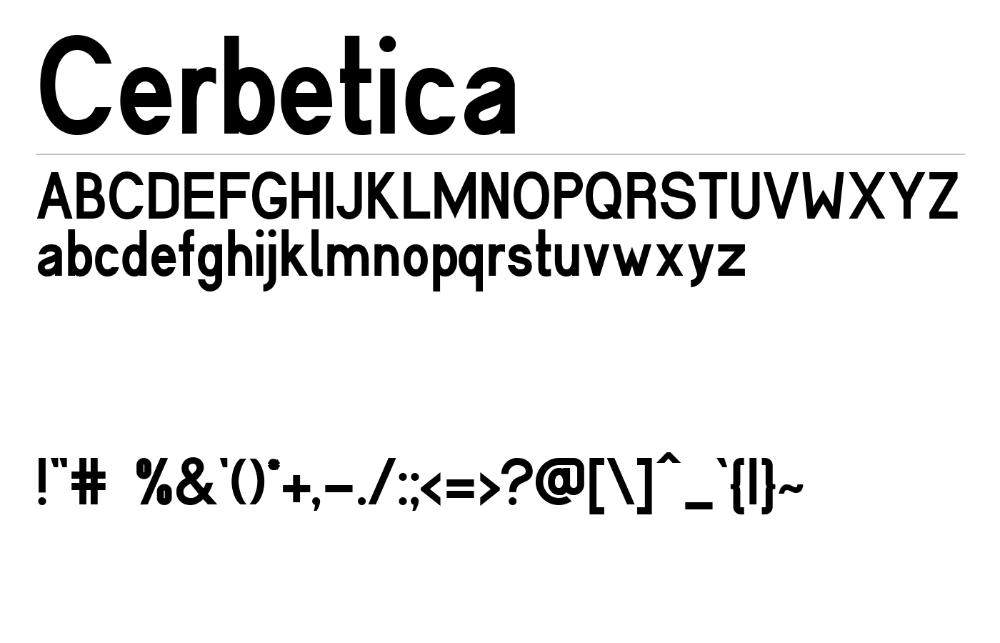 Cerbetica Font preview