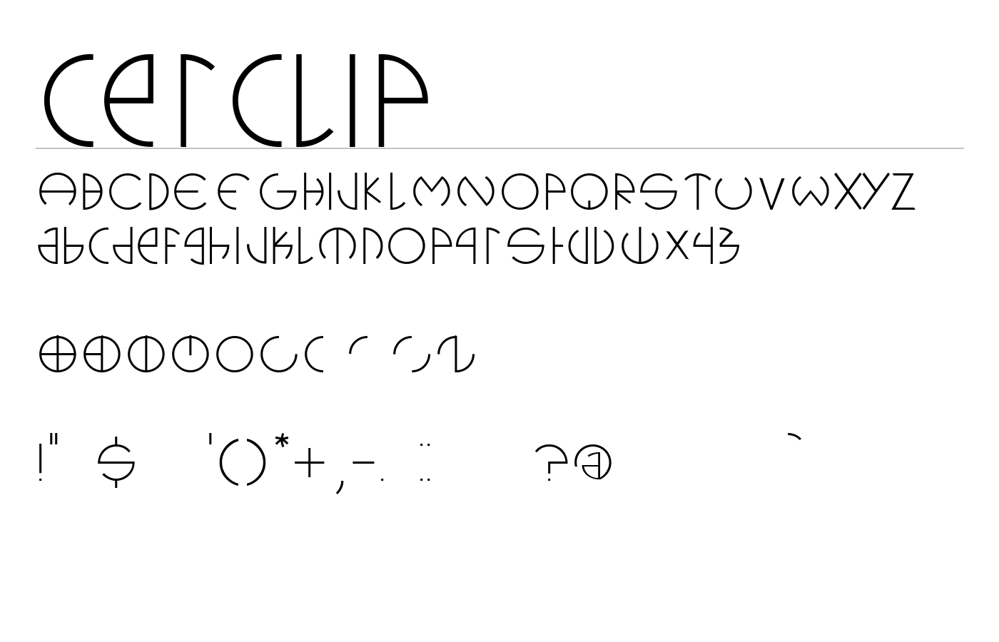 cerclip Font preview