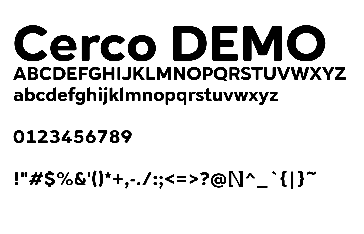 Cerco DEMO Font preview
