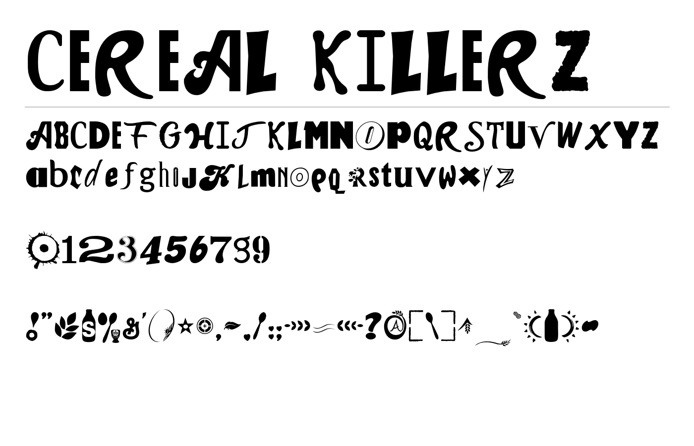 CEREAL KILLERZ Font preview