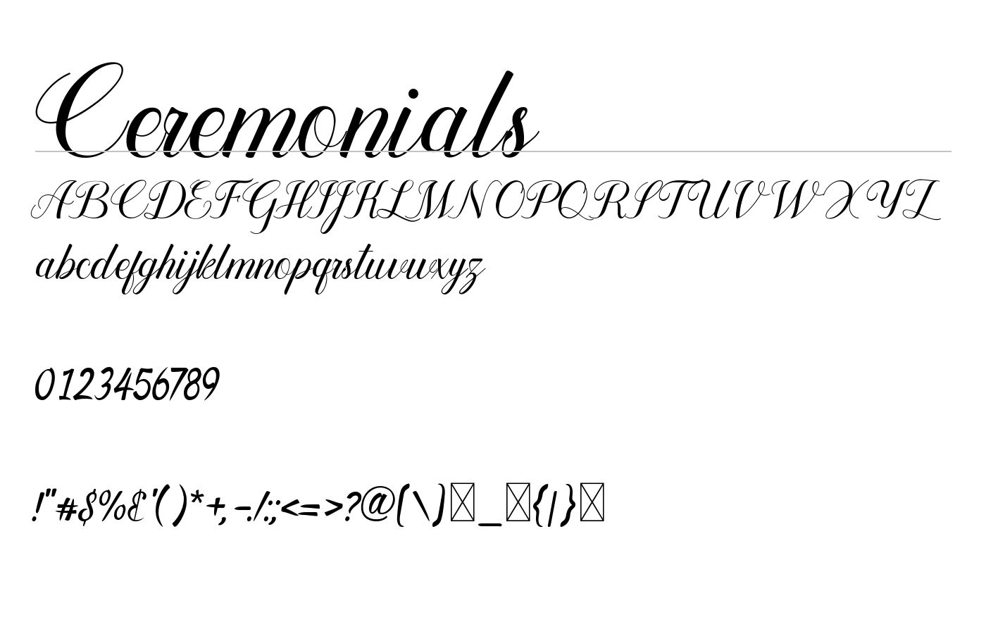 Ceremonials Font preview