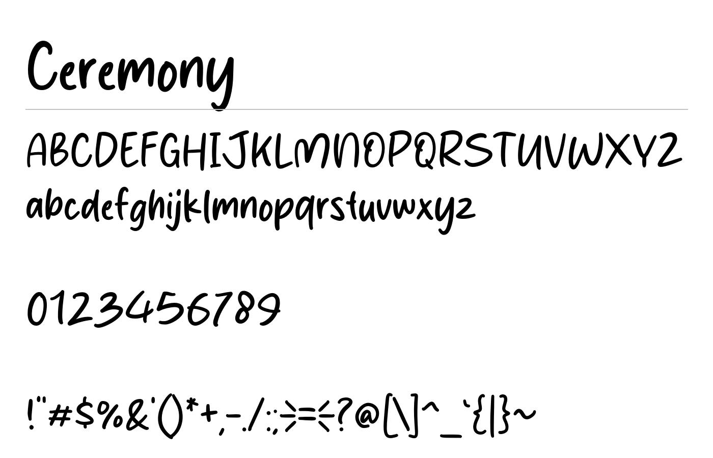 Ceremony Font preview