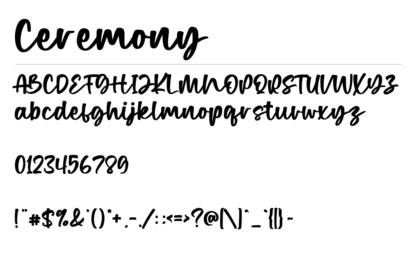 Ceremony Font preview