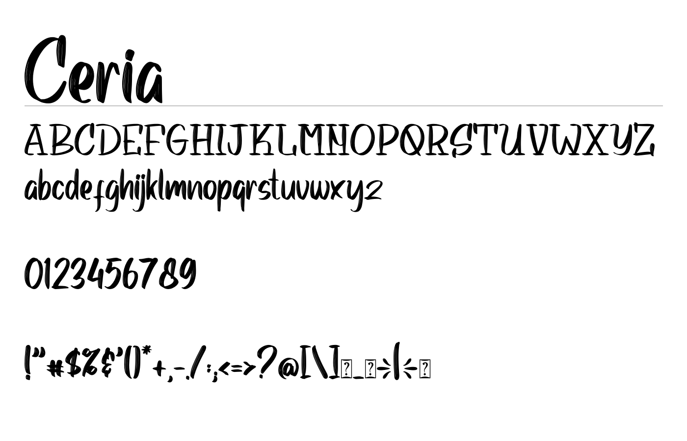 Ceria Font preview