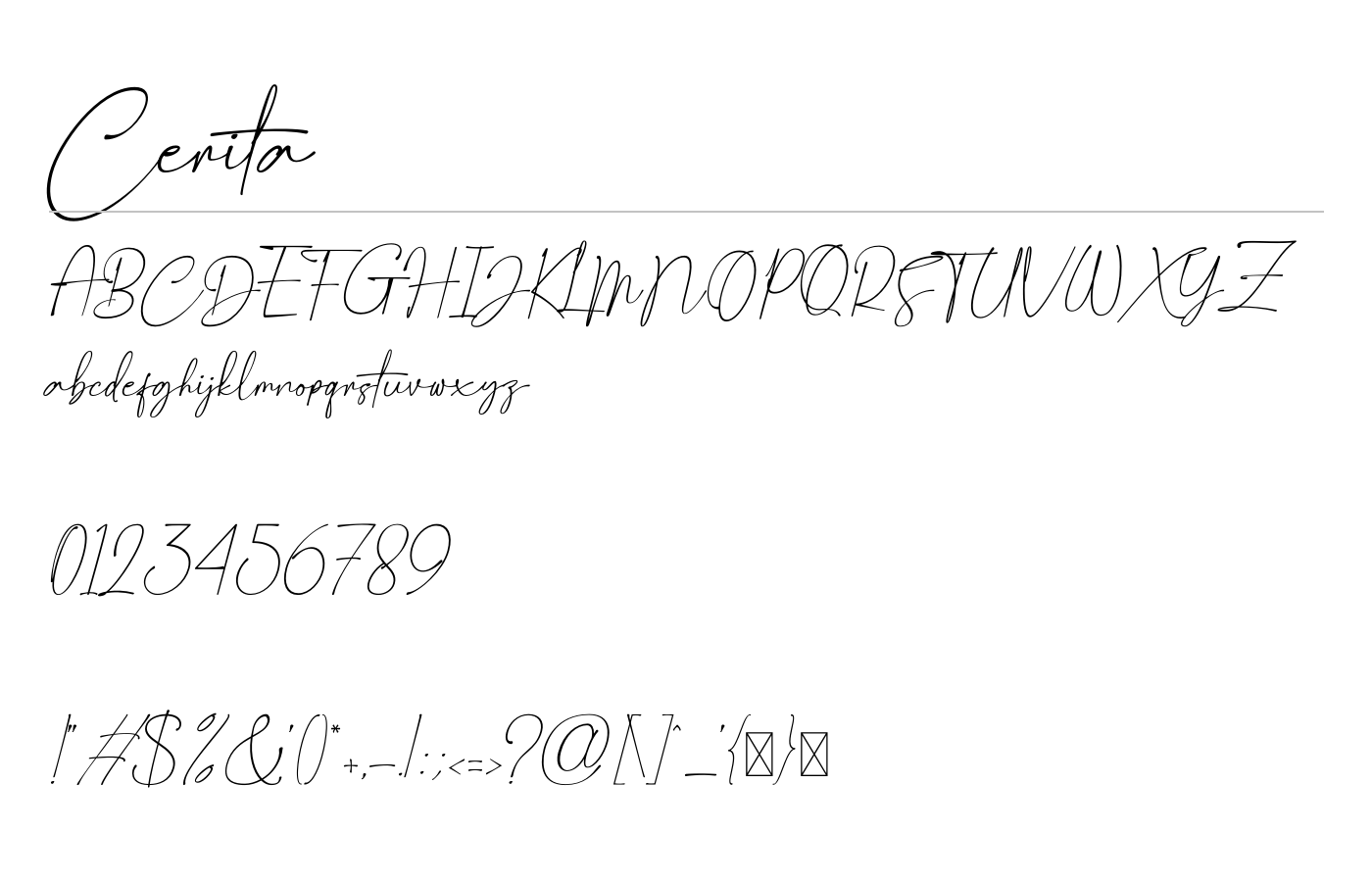 Cerita Font preview