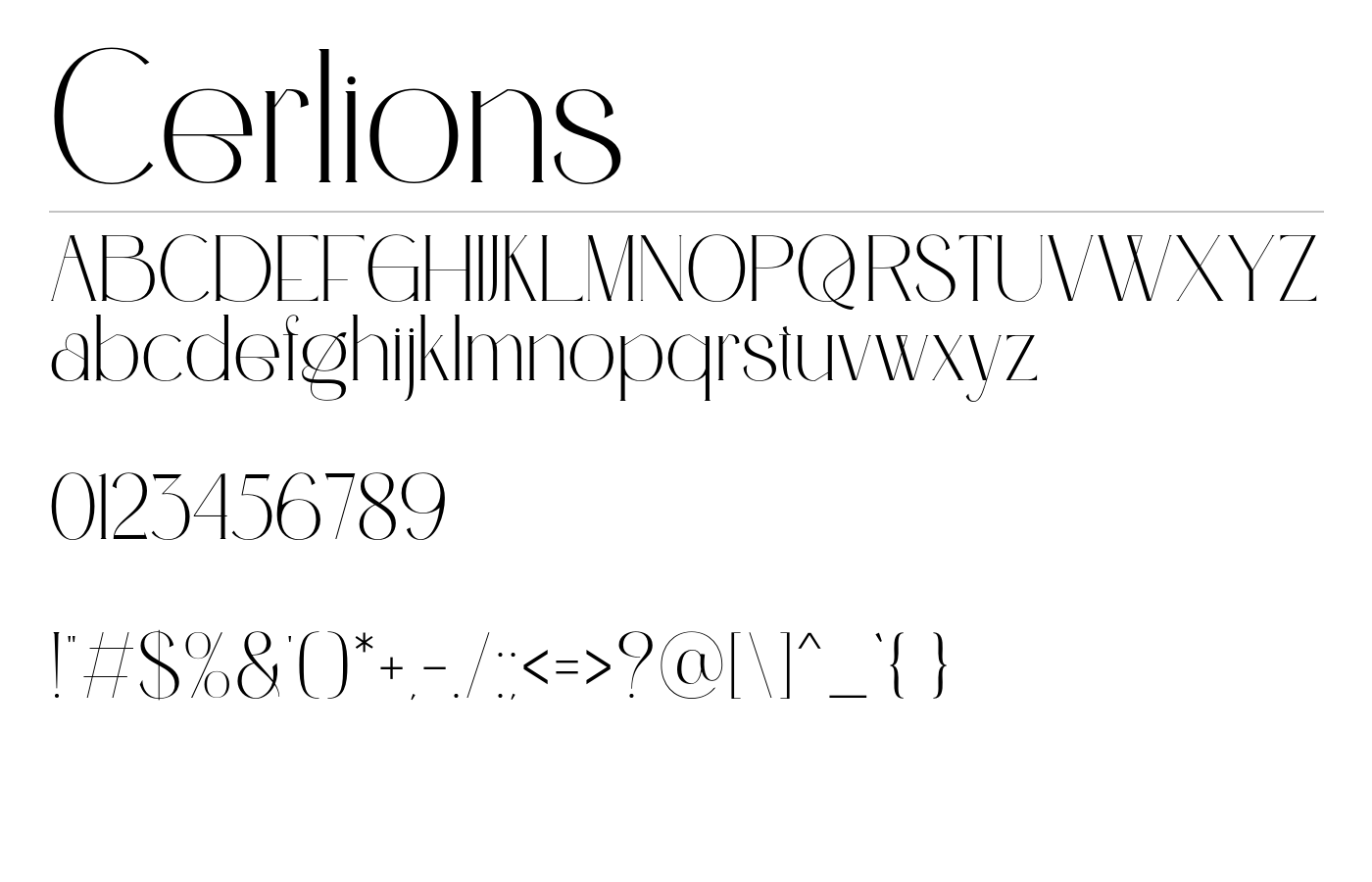 Cerlions Font preview