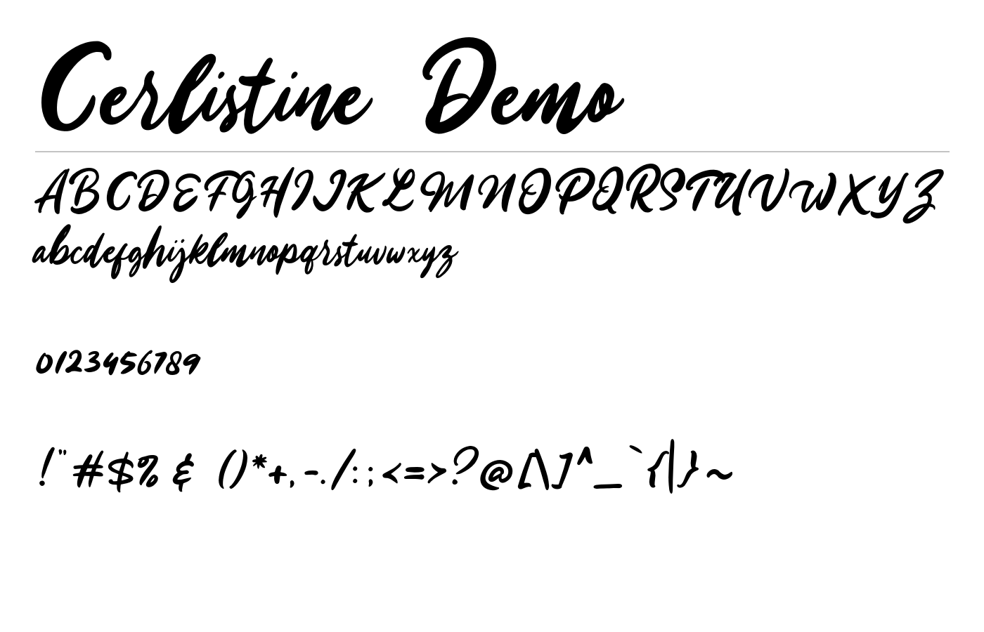 Cerlistine Demo Font preview