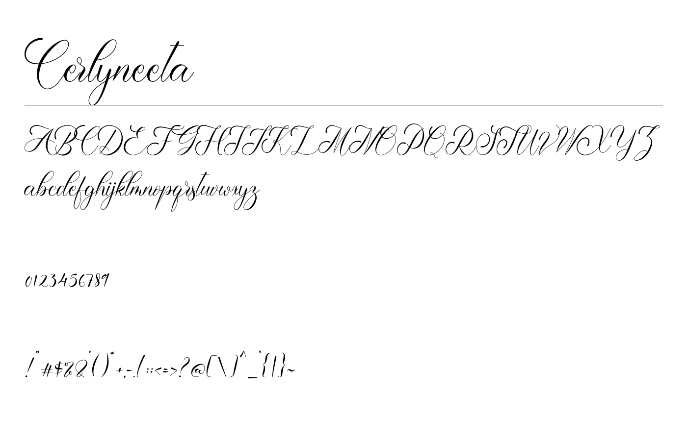 Cerlyneeta Font preview