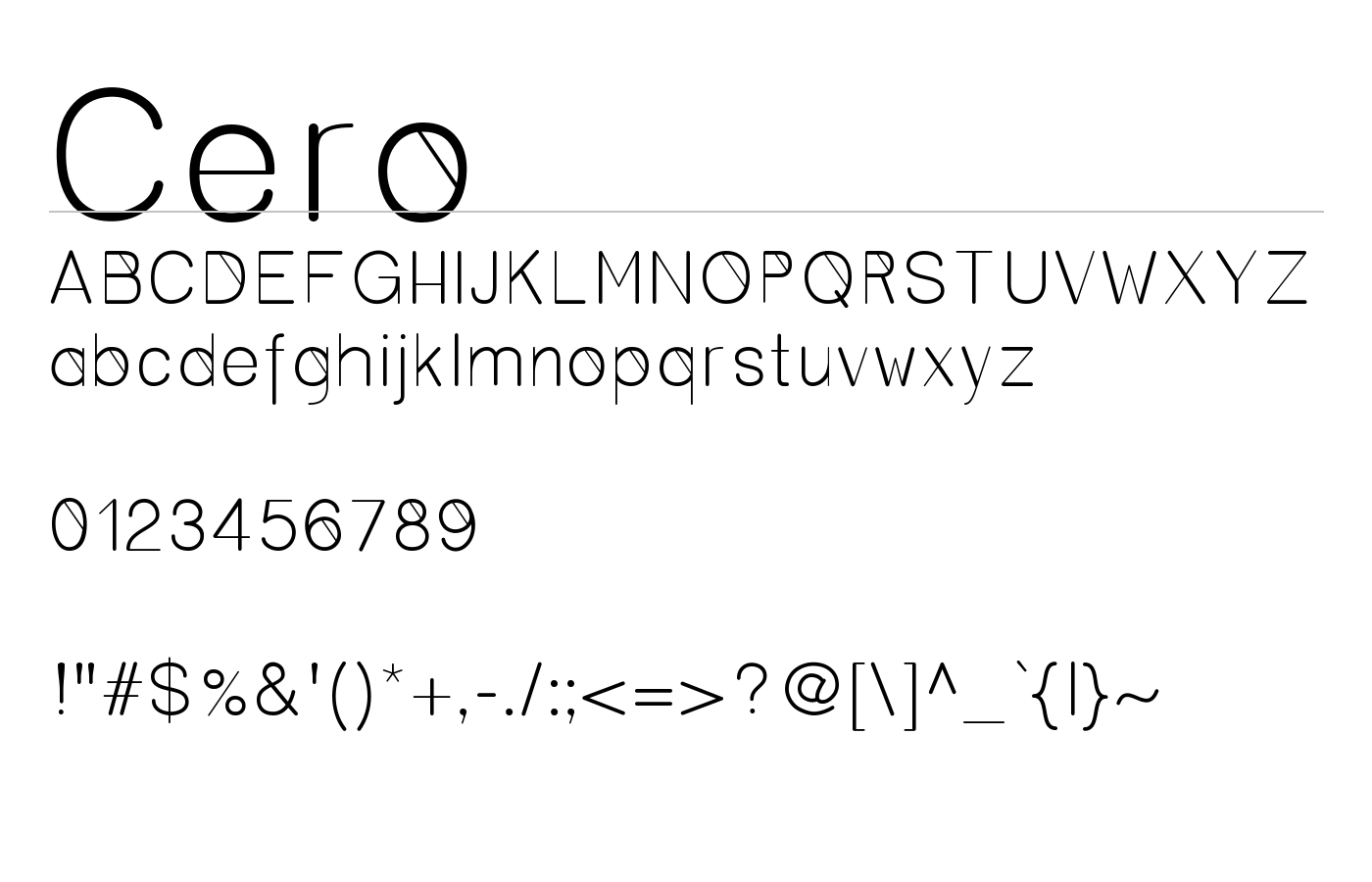 Cero Font preview