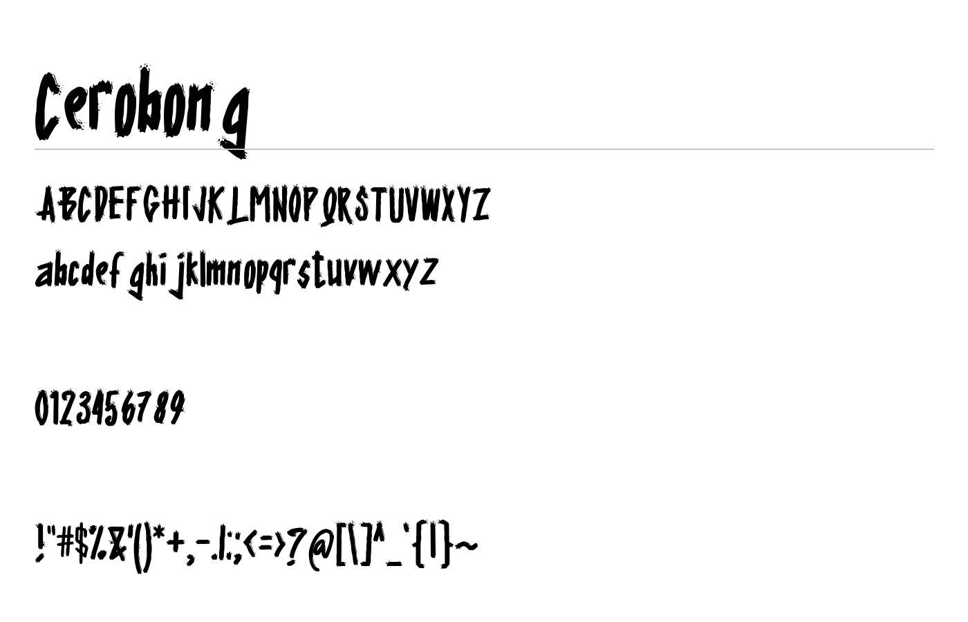 Cerobong Font preview