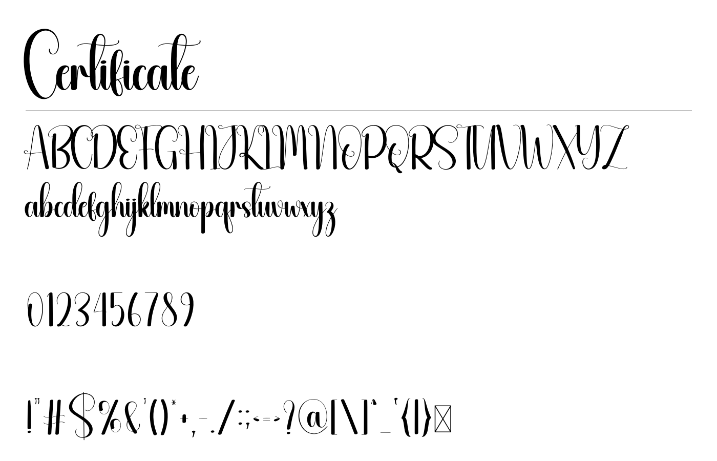 Certificate Font preview