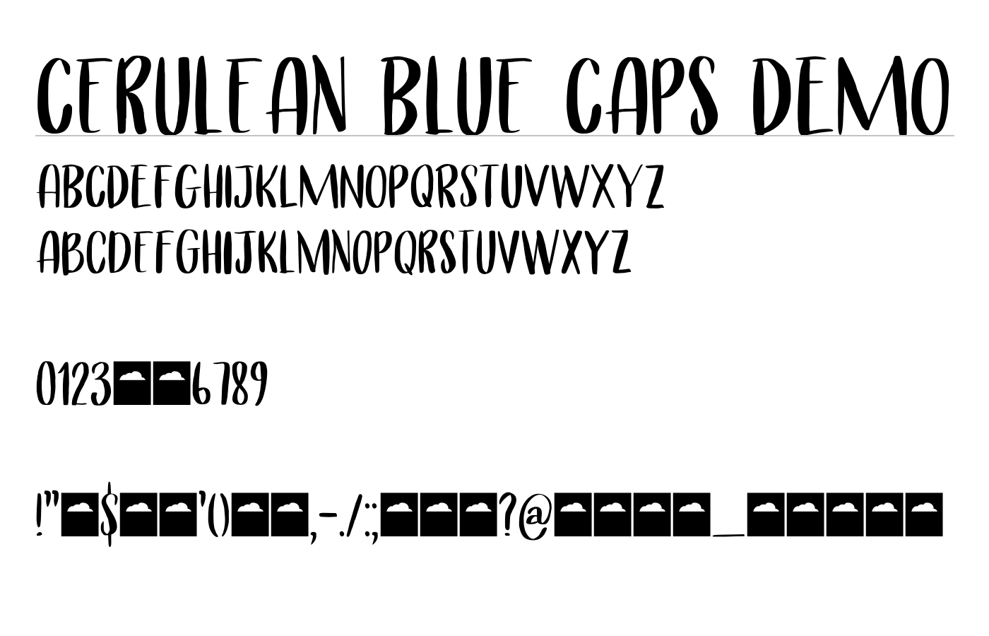 Cerulean Blue Caps DEMO Font preview