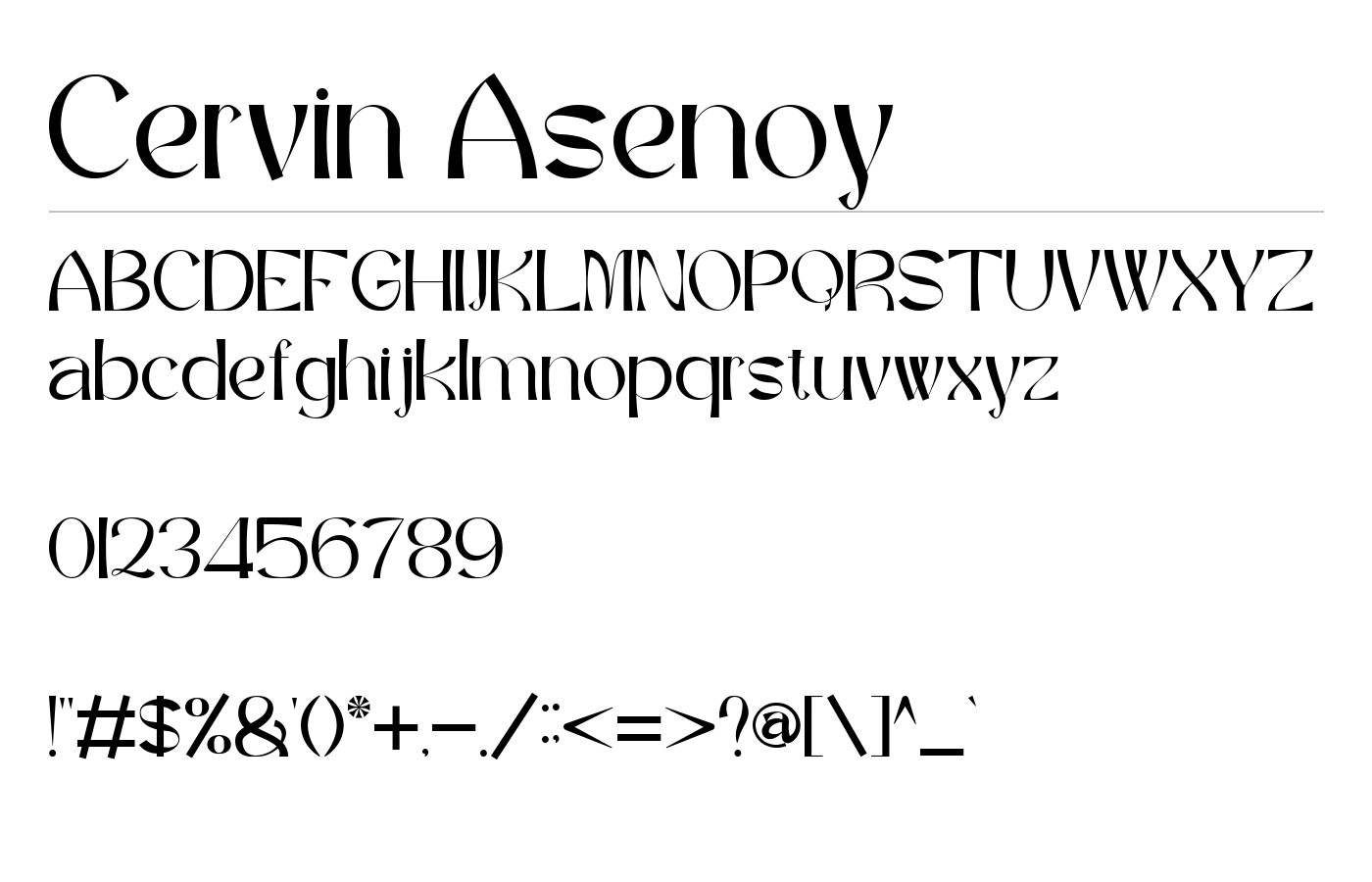 Cervin Asenoy Font preview