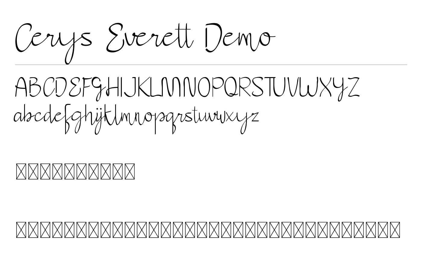 Cerys Everett Demo Font preview