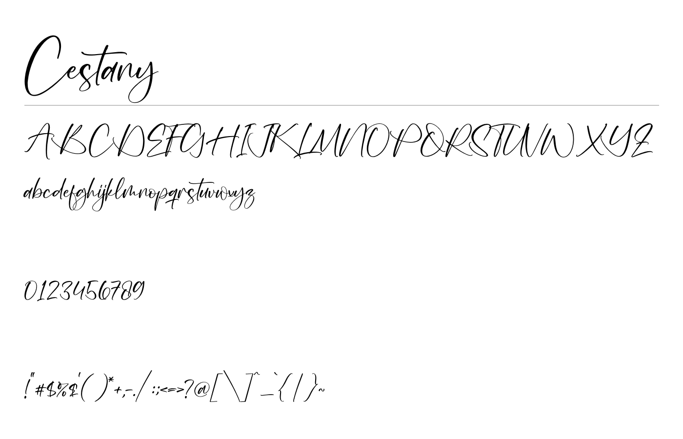Cestany Font preview