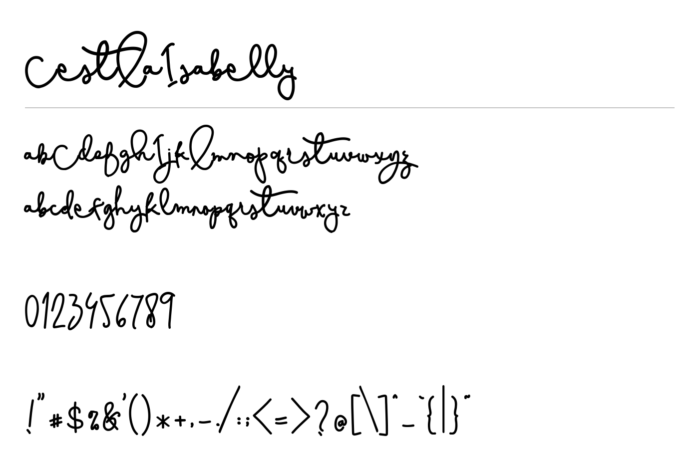CestLaIsabelly Font preview